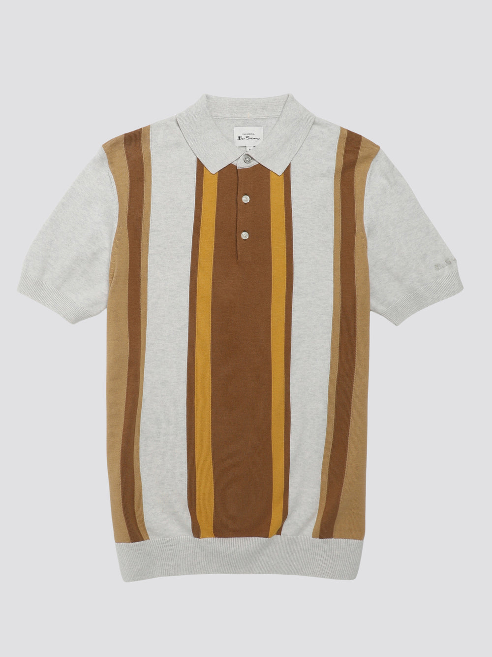 Knitwear Ben Sherman Signature Vertical Stripe Polo Blanche | BMB-83940346